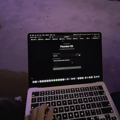 Testing the live demo at the event